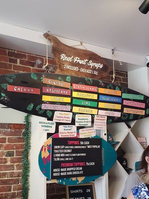 Rotating/changing daily homemade flavored syrups at Zephyr Ice in Portland