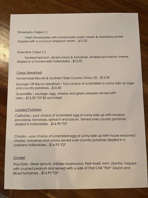 Brunch menu  at MoonShine in Cocoa
