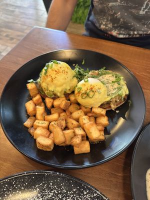 Crab cake Benedict   at MoonShine in Cocoa