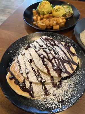 Chocolate chip pancakes   at MoonShine in Cocoa