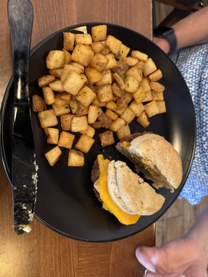 This sausage and egg sandwich was delicious   at MoonShine in Cocoa