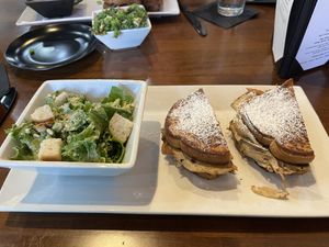 Monte Cristo sandwich and Caeser salad 🥹😋  at MoonShine in Cocoa