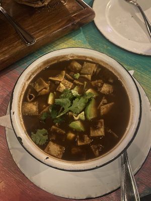 Bean soup  at La Lupita Taco & Mezcal in Cabo San Lucas
