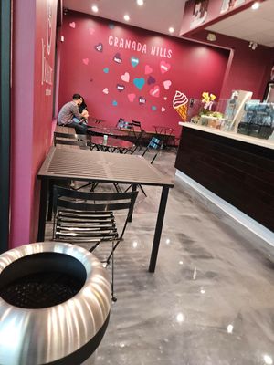 A few tables to enjoy. at Yoga-urt in Granada Hills
