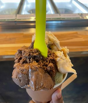 Triple scoop gelatoo  at Everdale Cafe & Gelato in Springvale