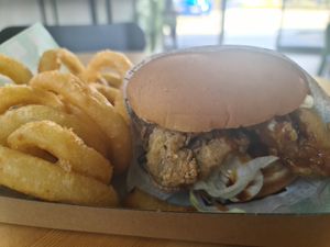 Oyster mushroom burger at Everdale Cafe & Gelato in Springvale