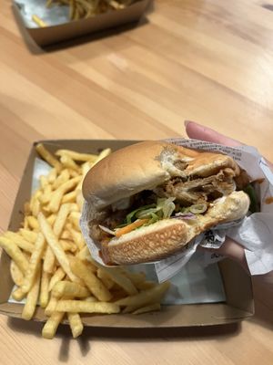 Crispy mushroom burgerr  at Everdale Cafe & Gelato in Springvale