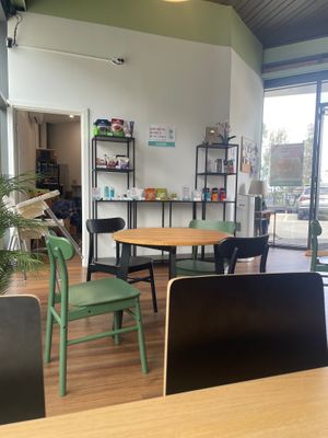 Interior and grocery wall at Everdale Cafe & Gelato in Springvale