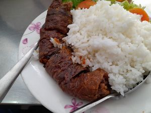 Vegan chicken and rice at Phat Huu Duyen in Ho Chi Minh City