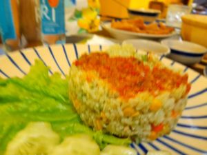 Spicy rice at Cỏ Ba Lá Vegetarian in Ho Chi Minh City