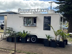 Food truck with some tables and seating outside. Nice little spot    at Superstars  in Lahaina