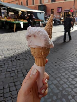 Berry flavoured soya ice-cream at Gelateria Valentino in Rome