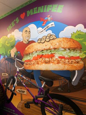 Mural inside restaurant at Ike's in Menifee