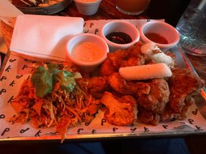 Vegan fried cauliflower tacos  at Korean Dinner Party in London