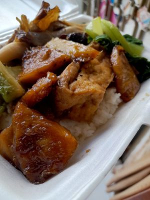 My take away vegan food at Thien Tam - Food Cart in Ho Chi Minh City