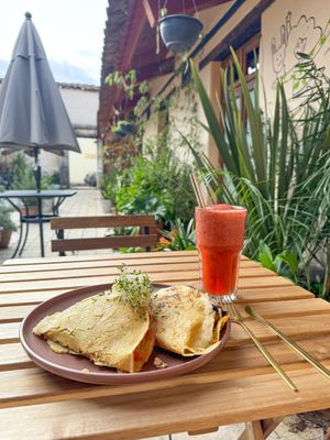 Crepas sin gluten de harina de garbanzo  at Hierba Santa in San Cristobal De Las Casas