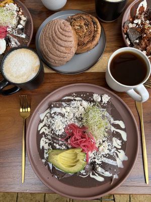 Enfriadas and Vegan Sweet bread   at Hierba Santa in San Cristobal De Las Casas