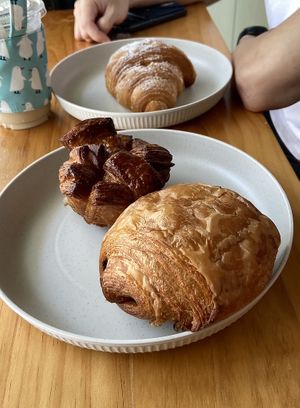 cream croissant, cardamom bun, pain au chocolate  at Rya Bakehouse in Central Singapore