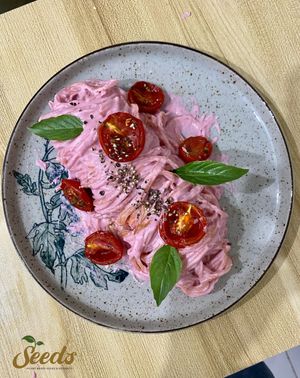 Beet Spaghetti at The Seeds Plant-Based Foods & Desserts in Hoi An