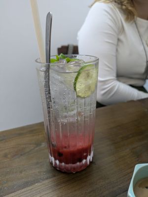 Strawberry soda at The Seeds Plant-Based Foods & Desserts in Hoi An