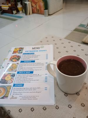 Hot chocolate at The Seeds Plant-Based Foods & Desserts in Hoi An