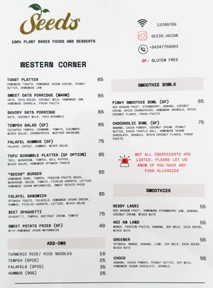 Menu as of 30 April 2025, page 2/3  at The Seeds Plant-Based Foods & Desserts in Hoi An