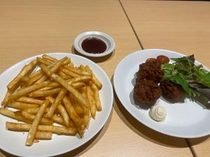 French fries and karaage  at HND - Diversity Diner - T3 - Departures in Tokyo