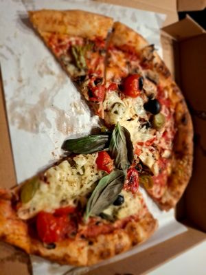 Had a few slices before I remembered to take a photo. Oops! Too yummy 😋 at Waka Waka Pizza in Manchester