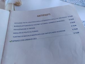 Menù at Bagni Elba Bar & Restaurant in Portoferraio