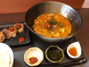 Vegan Mapo Tofu and Vegan Gyoza at tsuminaki Mapo Tofu - 罪無き麻婆豆腐 in Tokyo