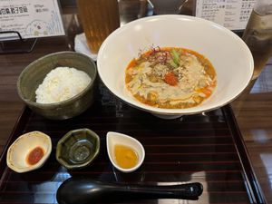 “Tastes like dandan noodles” flavor (without noodles 😅)  at tsuminaki Mapo Tofu - 罪無き麻婆豆腐 in Tokyo
