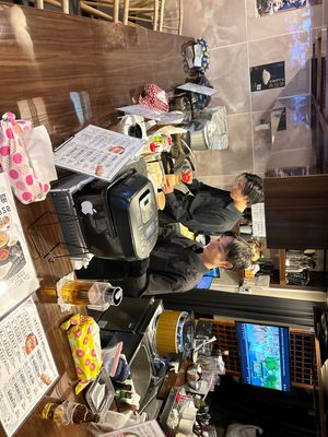 These blokes have great English   at tsuminaki Mapo Tofu - 罪無き麻婆豆腐 in Tokyo