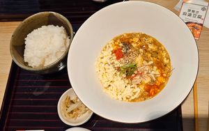 Cheese curry Mapo Tofu at tsuminaki Mapo Tofu - 罪無き麻婆豆腐 in Tokyo