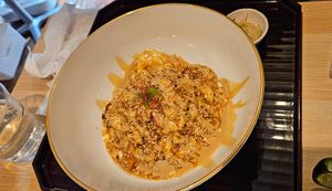 White Sesame Mapo Tofu with noodles at tsuminaki Mapo Tofu - 罪無き麻婆豆腐 in Tokyo