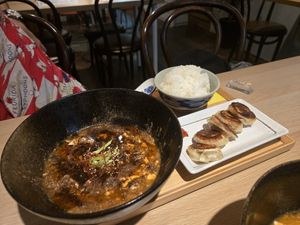 Schezuan Mapo Tofu with Gyoza at tsuminaki Mapo Tofu - 罪無き麻婆豆腐 in Tokyo