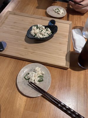 Tofu with okraa  at Tsuminaki Mapo Tofu - 罪無き麻婆豆腐 in Tokyo