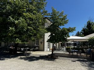 The restaurant has a nice shaded outdoor area   at Gradska Cetinje in Cetinje