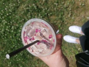 Rose iced latte at Kilnfolk Coffee in Sheffield