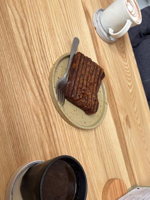 Hot Chocolate, Spiced Banana Bread, and Americano.  at Kilnfolk Coffee in Sheffield