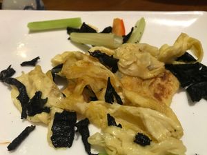 Noodles made of tofu skin (we already ate half) at San Xiu Tang in Shenzhen