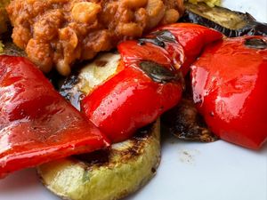 Bell peppers, zucchini and eggplant was really tasty.   at Belveder in Cetinje