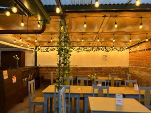 Nuestro restaurante de noche. at Almendra in Antigua