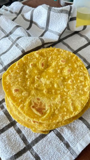 Tortillas de harina con camote  at Almendra in Antigua