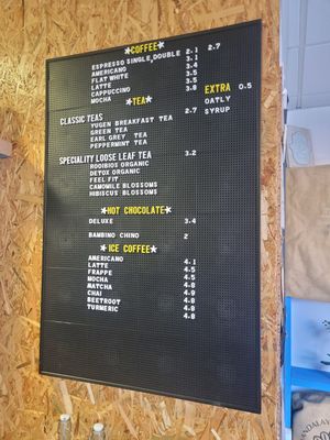 Drinks Menu at Yugen Coffee House in Bangor