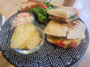 Falafel Fiesta Panini at Yugen Coffee House in Bangor