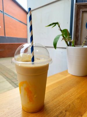 Turmeric Iced Coffee (Oat Milk) at Yugen Coffee House in Bangor