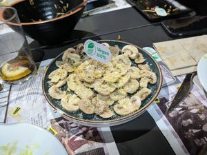 Mushroom carpaccio at Eiffel Restaurante in Madrid
