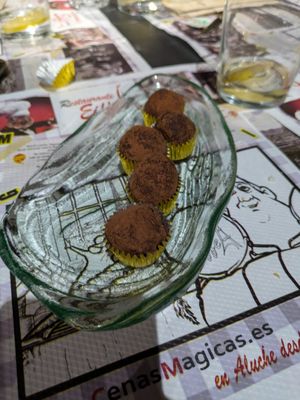 Vegan truffles at Eiffel Restaurante in Madrid