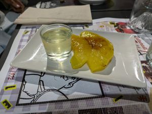 Caramelized pineapple at Eiffel Restaurante in Madrid