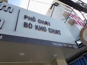 Sign outside at Nấm Hân in Ho Chi Minh City